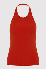 Fine Line Halter Top - Red