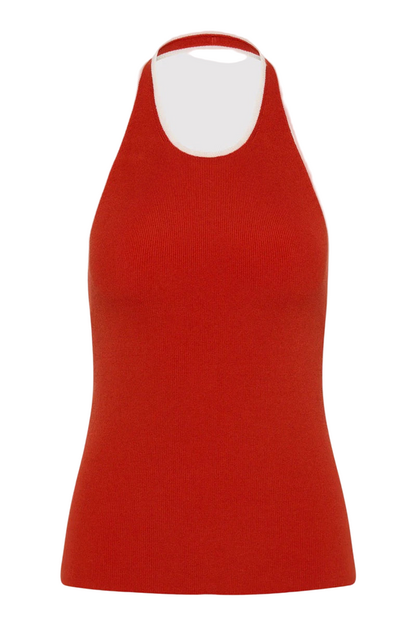 Fine Line Halter Top - Red