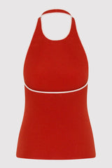 Fine Line Halter Top - Red