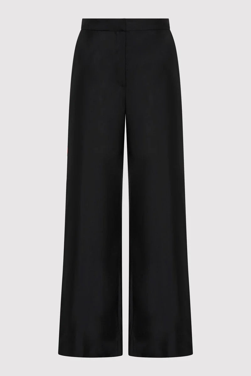 Silk Twill Pants - Black