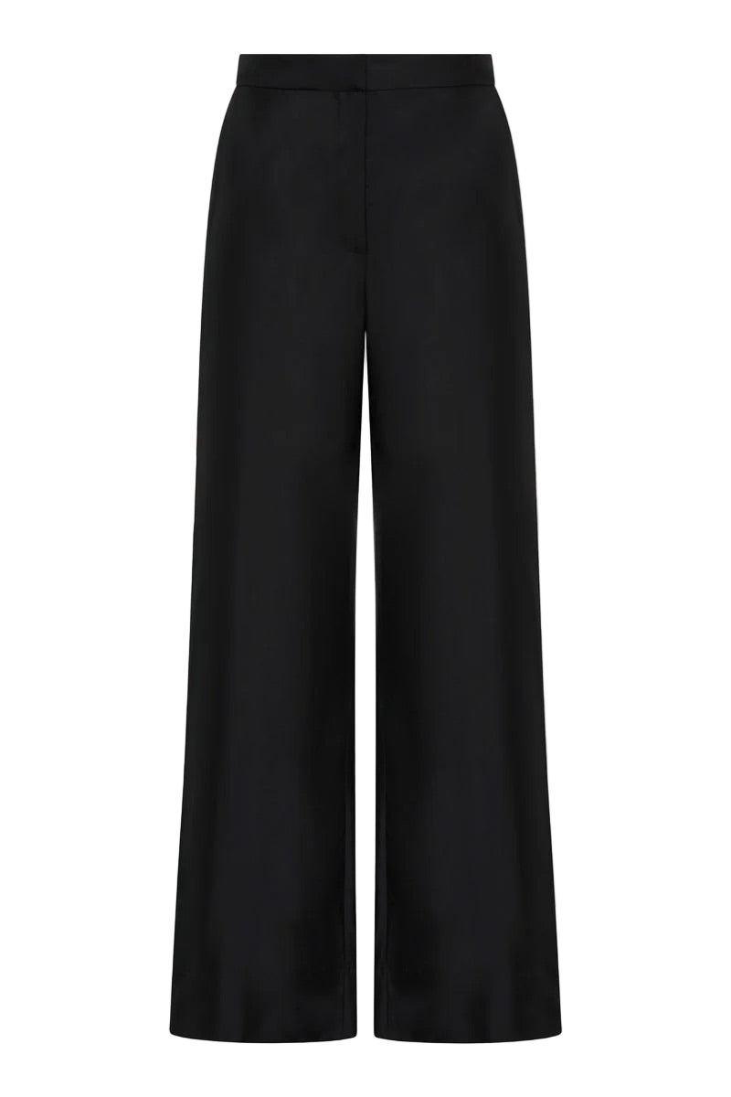 Silk Twill Pants - Black