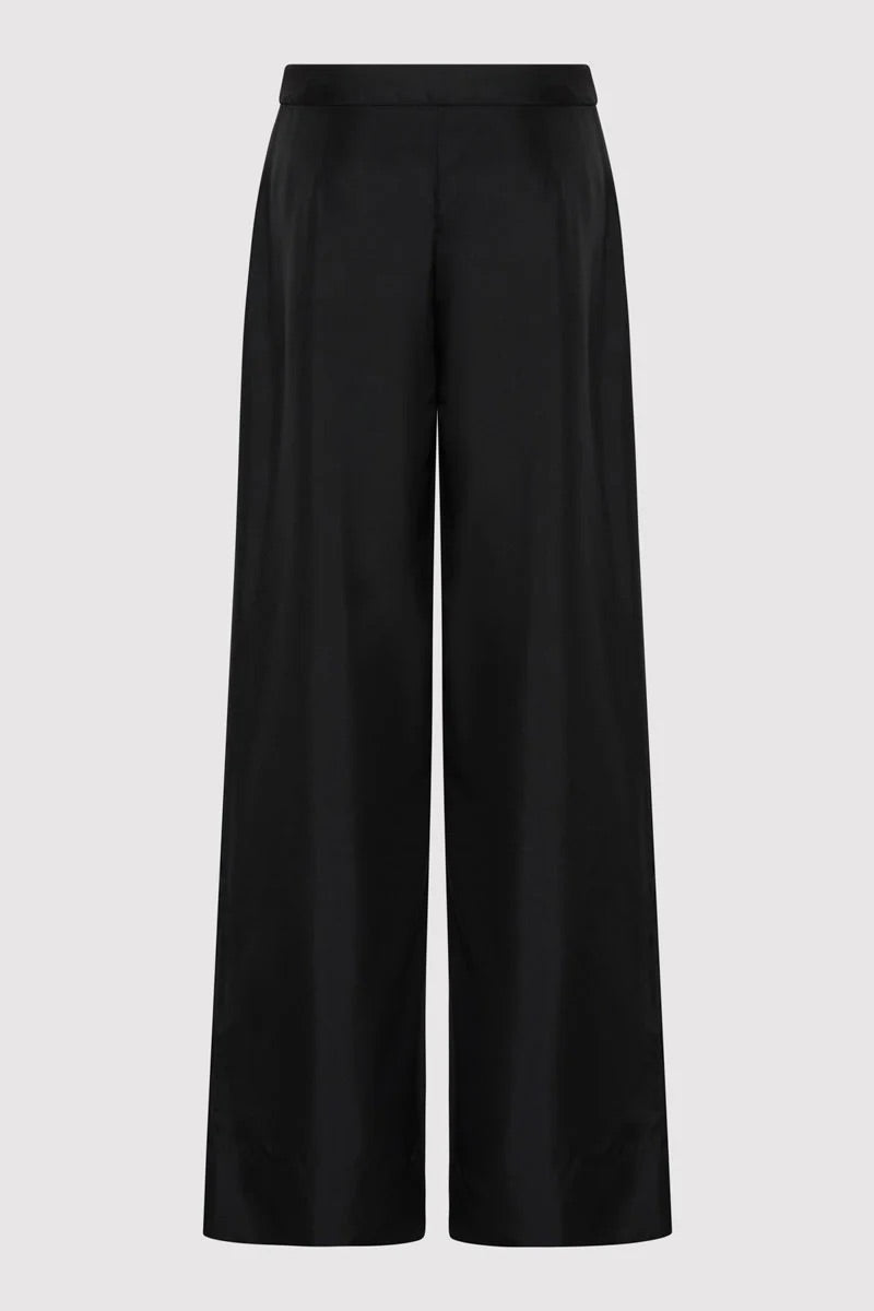 Silk Twill Pants - Black