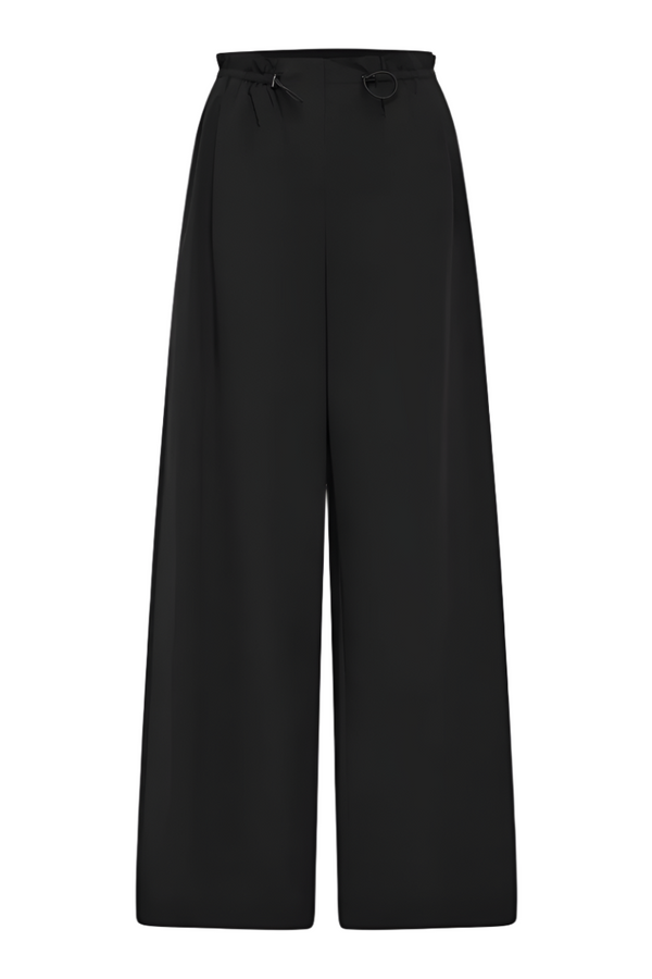 Petite Paperbag Waist Pants - Black