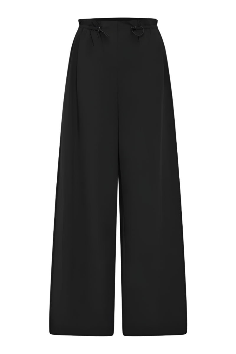Petite Paperbag Waist Pants - Black