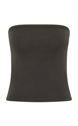 Organic Cotton 90s Strapless Top - Dark Moss