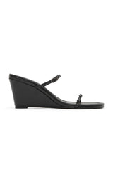 Petit Belt Detail Wedge 70 - Black - BLVD