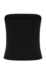 Organic Cotton 90s Strapless Top - Jet Black