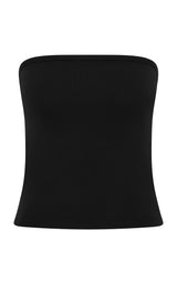 Organic Cotton 90s Strapless Top - Jet Black