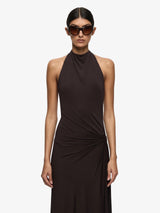 Court Halter Maxi Dress - Dark Chocolate