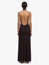 Court Halter Maxi Dress - Dark Chocolate
