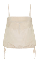 Woven Check Drawstring Cami - Soft Ash