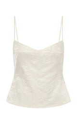 Silk Wool Jacquard Cami - Talco