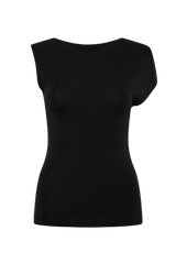 Asymmetric Knit Top - Black
