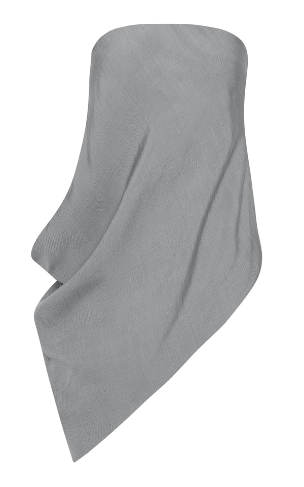 Strapless Asymm Drape Top - Mist