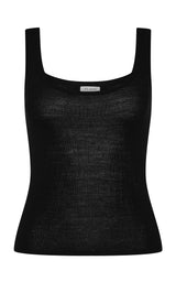 Superfine Merino Wool Tank - Black