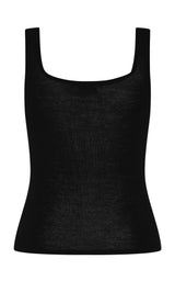 Superfine Merino Wool Tank - Black