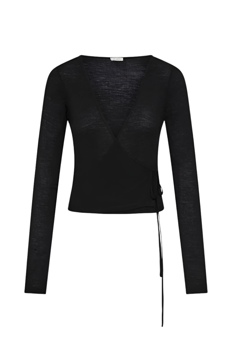 Baby Wrap Top - Black