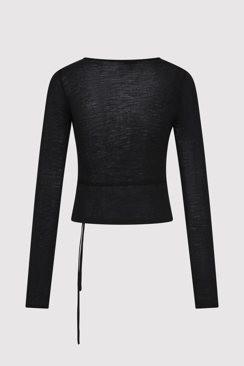 Baby Wrap Top - Black