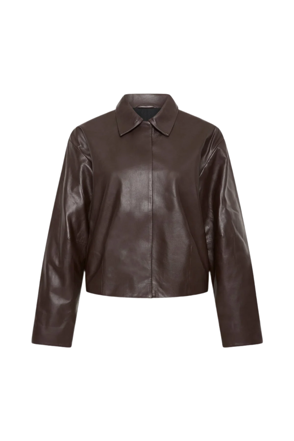 Cocoon Leather Jacket - Chocolate