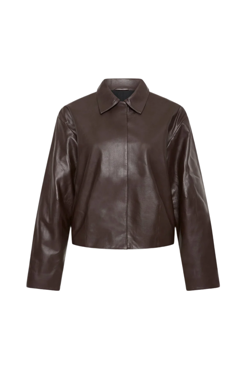 Cocoon Leather Jacket - Chocolate