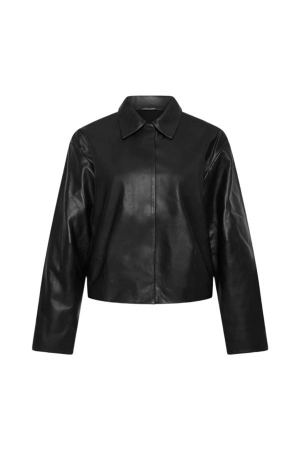 Cocoon Leather Jacket - Black