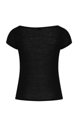 Deep V Knit Tee - Black
