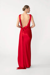 Callie Satin Gown - Red
