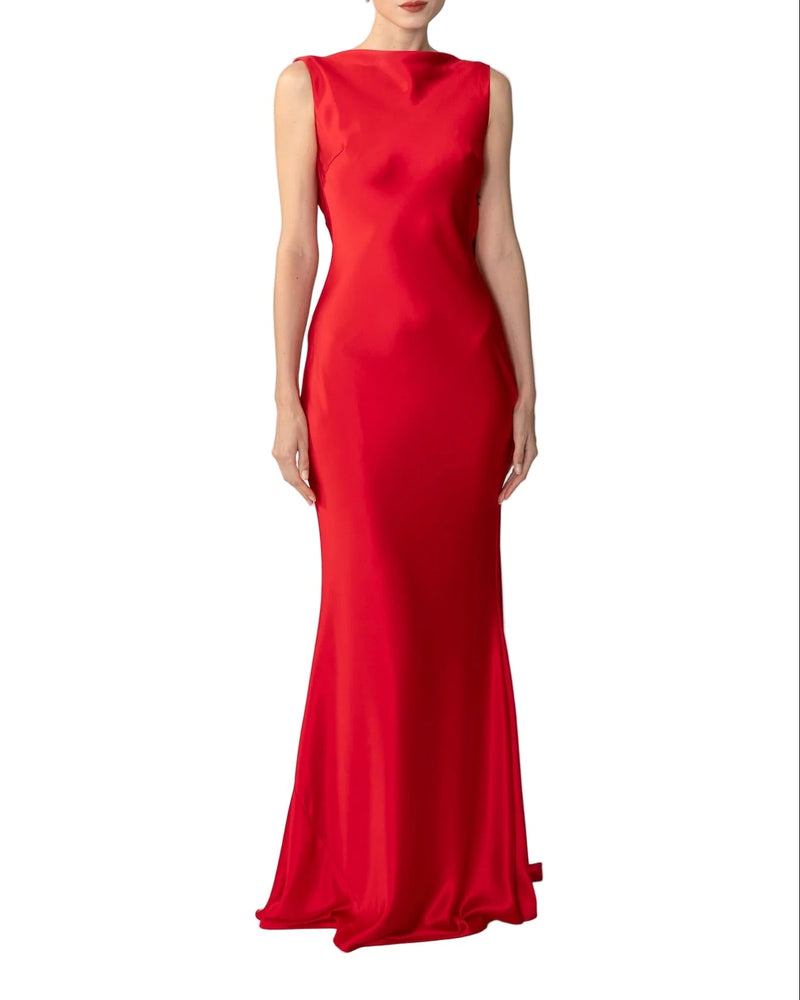 Callie Satin Gown - Red