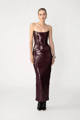 Venus Sequin Gown - Oxblood