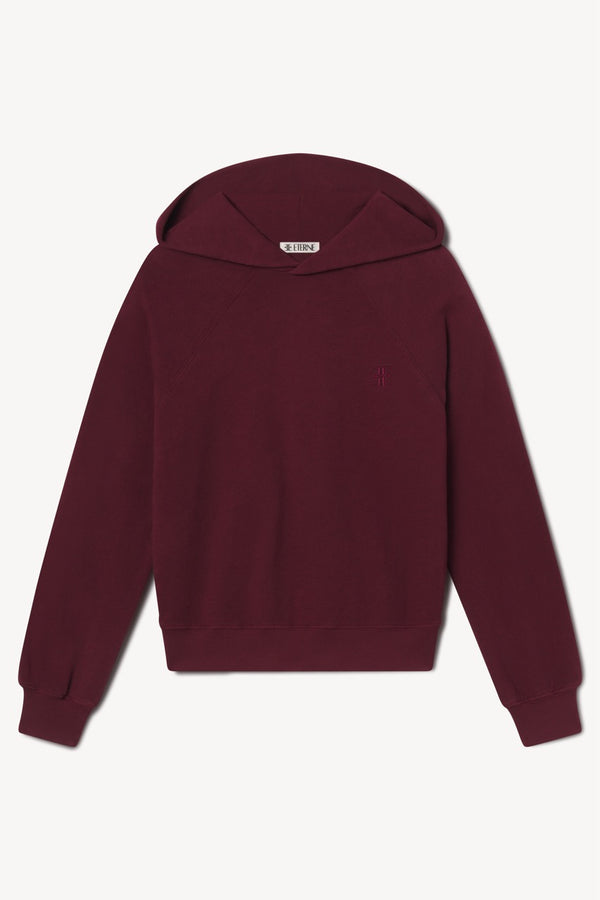 Shrunken Hoodie Sweatshirt - Oxblood