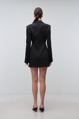 Marina Blazer Mini Dress - Black - BLVD