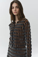 Kylie Long Sleeve Cardigan - Dark Ochre Multi - BLVD