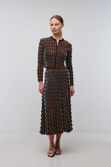 Kylie Long Sleeve Cardigan - Dark Ochre Multi - BLVD