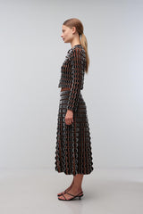 Kylie Long Sleeve Cardigan - Dark Ochre Multi - BLVD