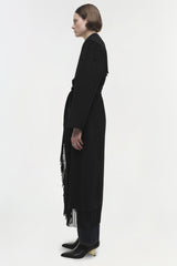 Carrie Fringe Robe Coat - Black - BLVD