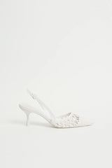 Dylan Open Weave Slingback - Ivory