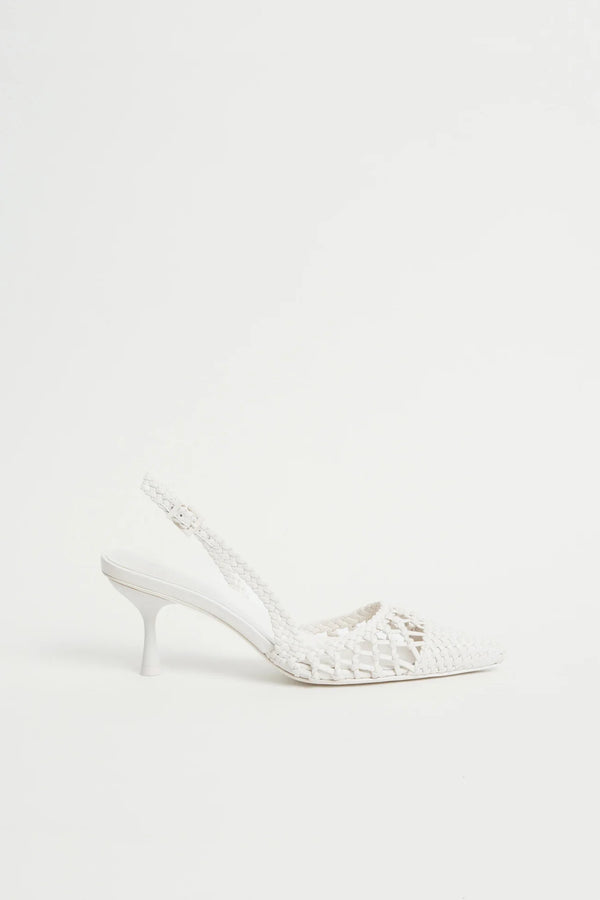 Dylan Open Weave Slingback - Ivory