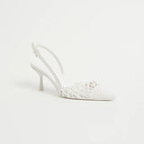Dylan Open Weave Slingback - Ivory