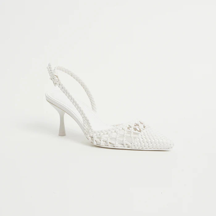 Dylan Open Weave Slingback - Ivory