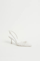 Dylan Open Weave Slingback - Ivory