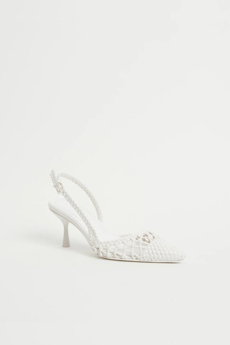Dylan Open Weave Slingback - Ivory