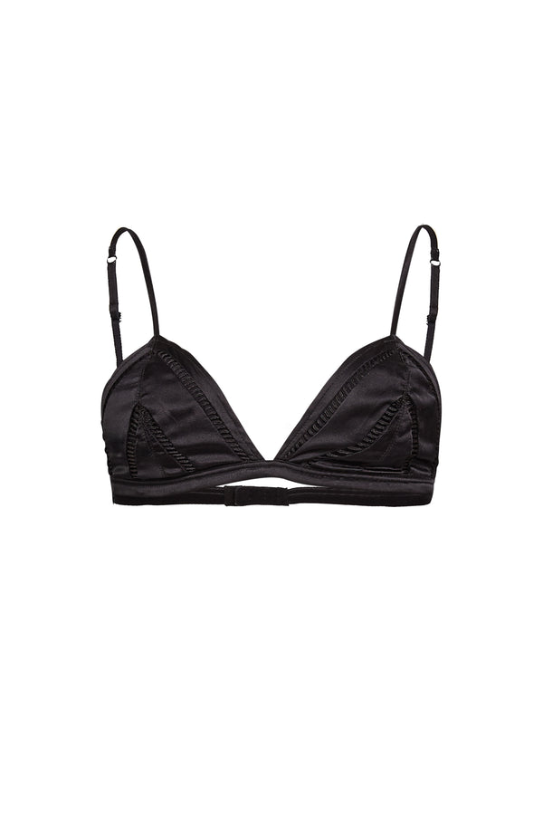 Freya Silk Bralette - Black