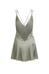 Freudian Silk Mini Slip Dress - Sage