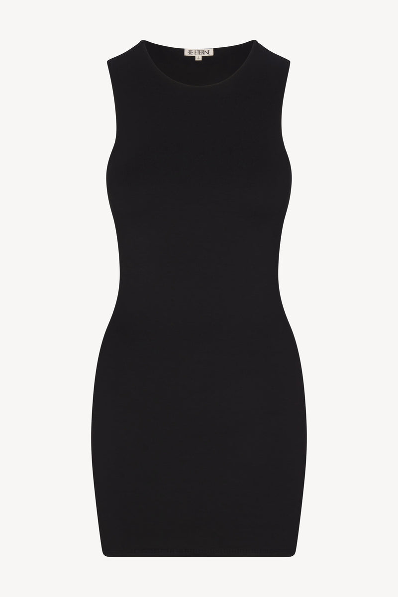 Sleeveless Crewneck Mini Dress - Black