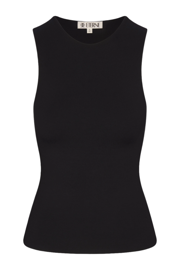 Sleeveless Crewneck Top - Black