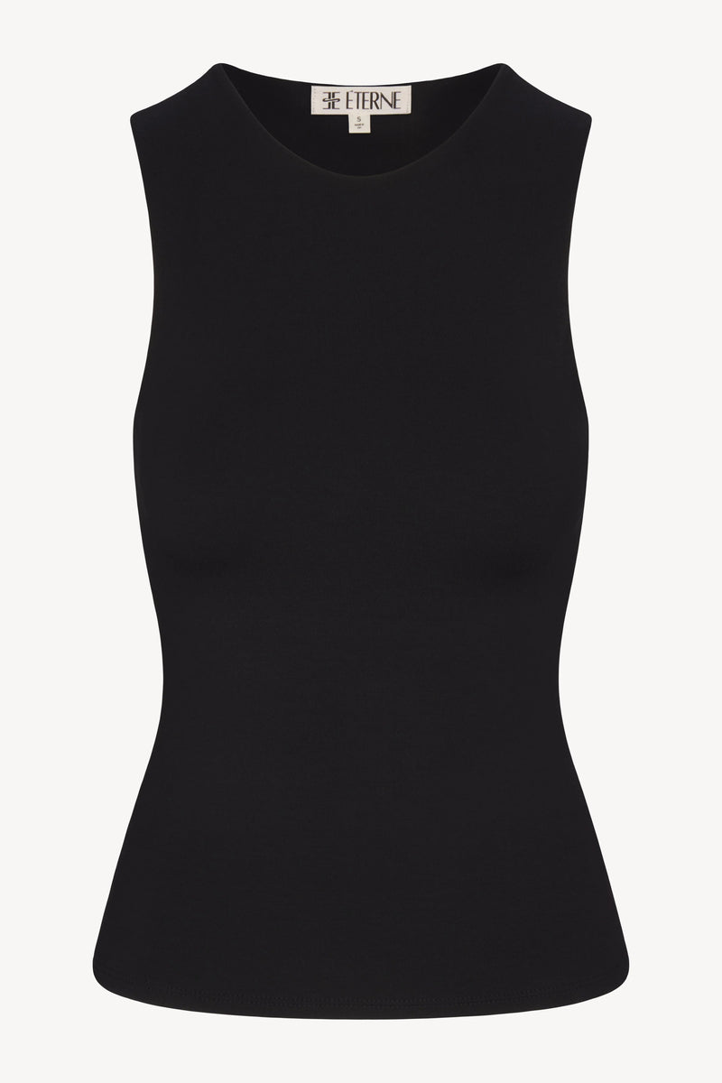 Sleeveless Crewneck Top - Black