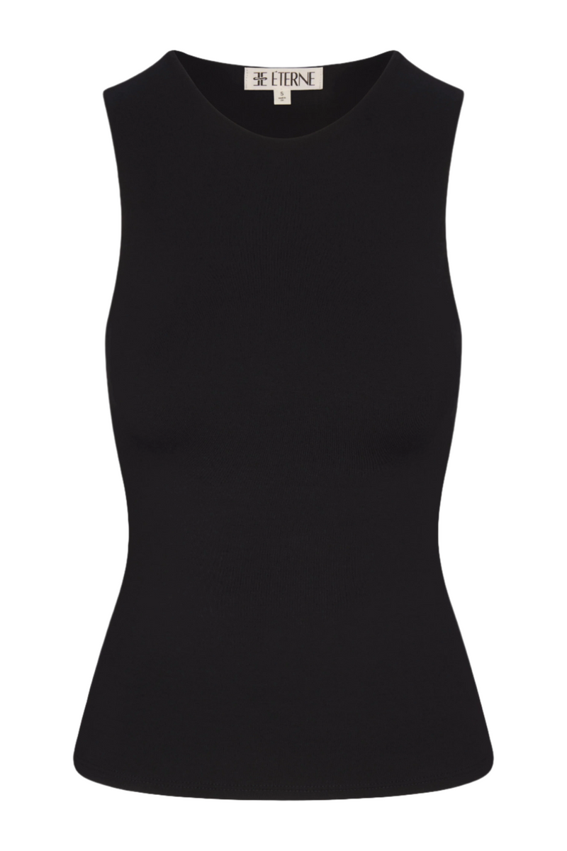 Sleeveless Crewneck Top - Black