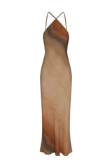 The SL Bias Cut Midi Dress - Red Rock