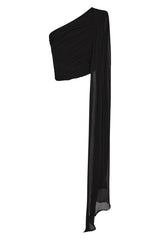Solene One-Shoulder Top - Black