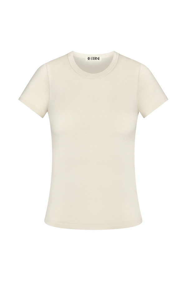 Modal Crewneck S/S T-Shirt - Ivory